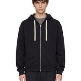Felpa con zip e cappuccio in nero 
