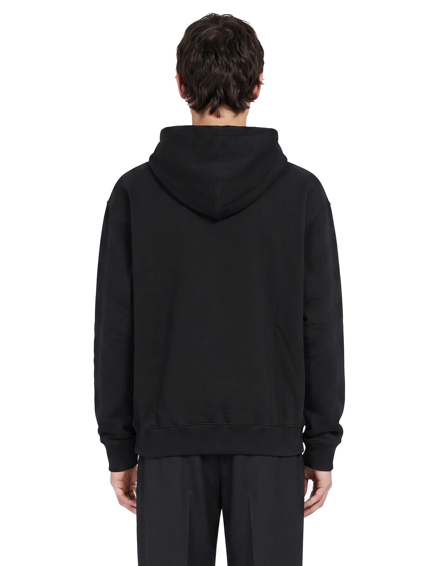 Felpa con zip e cappuccio in nero 