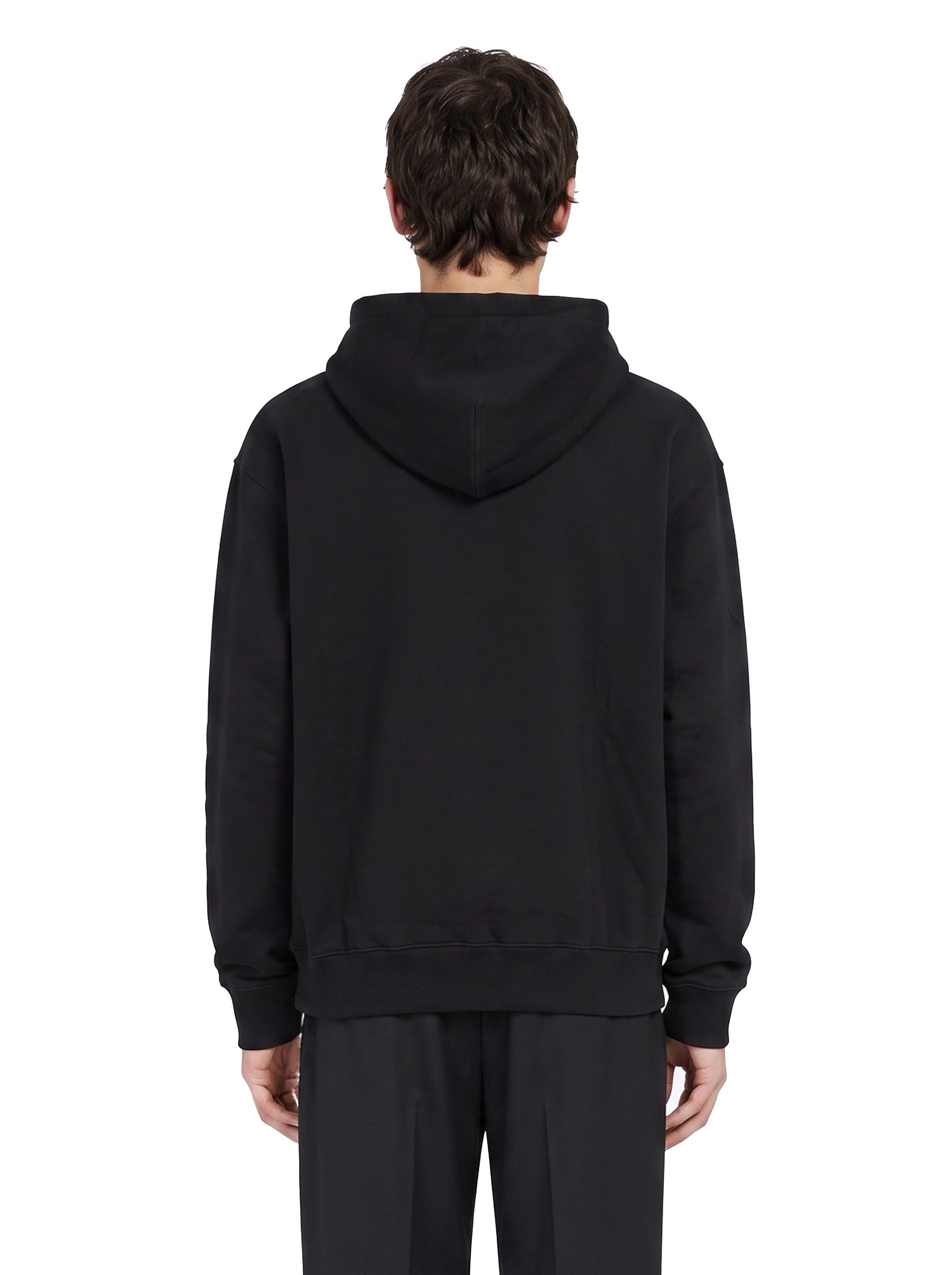 Felpa con zip e cappuccio in nero 