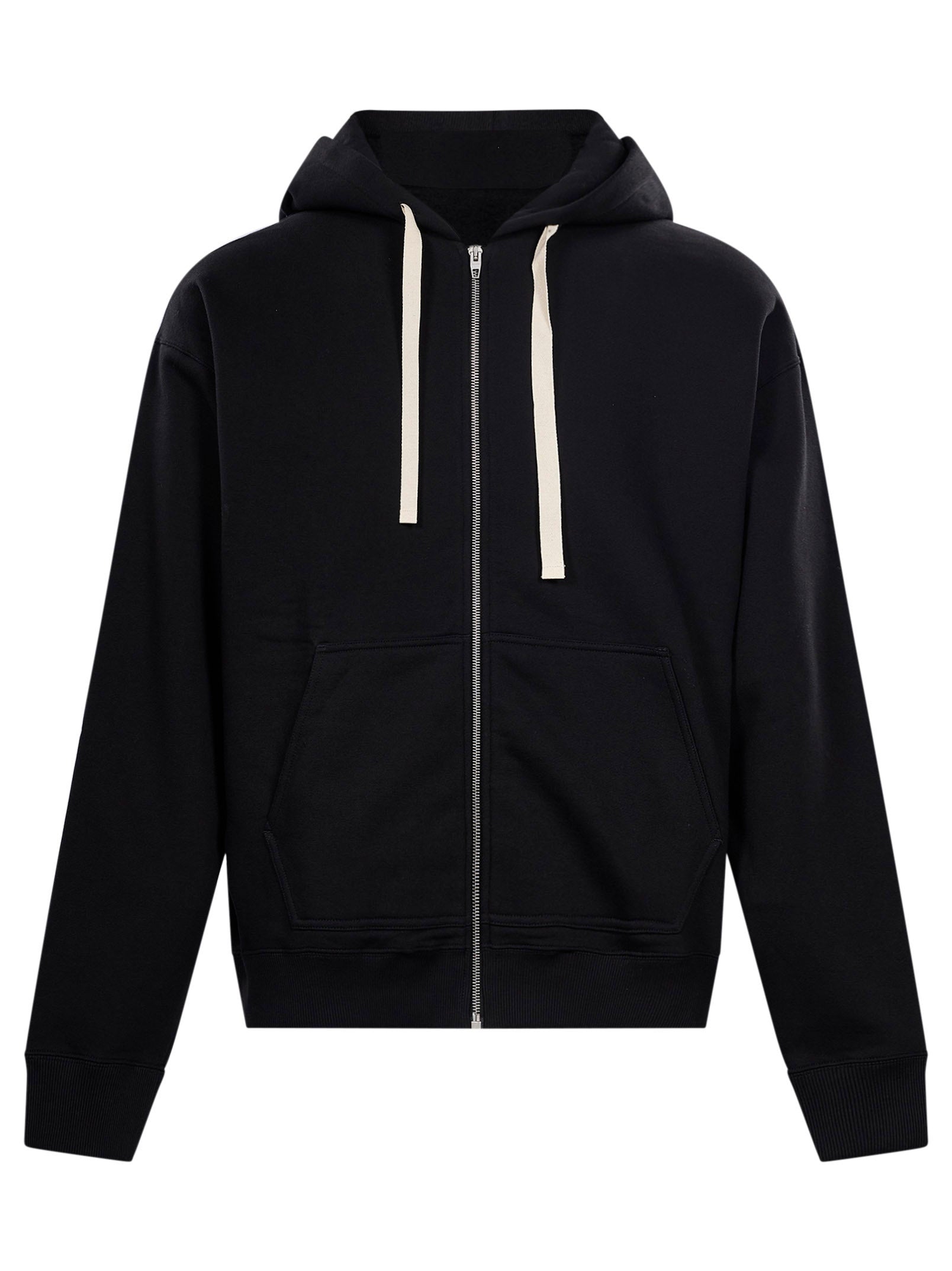 Felpa con zip e cappuccio in nero 