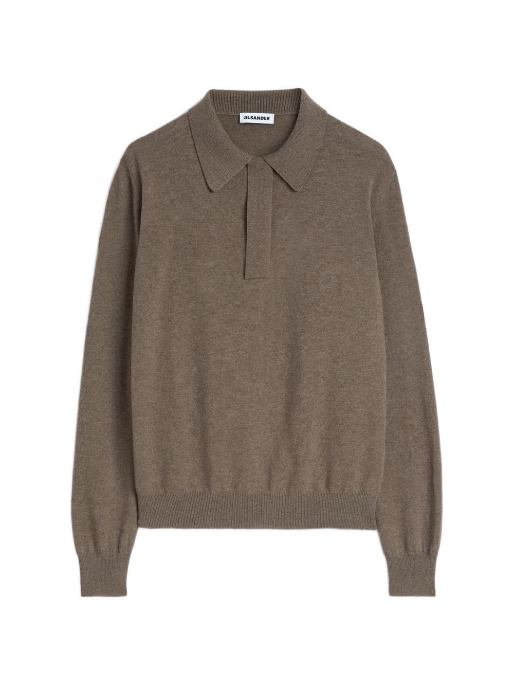 Maglione con colletto polo in marrone 