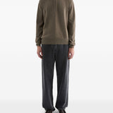 Maglione con colletto polo in marrone 
