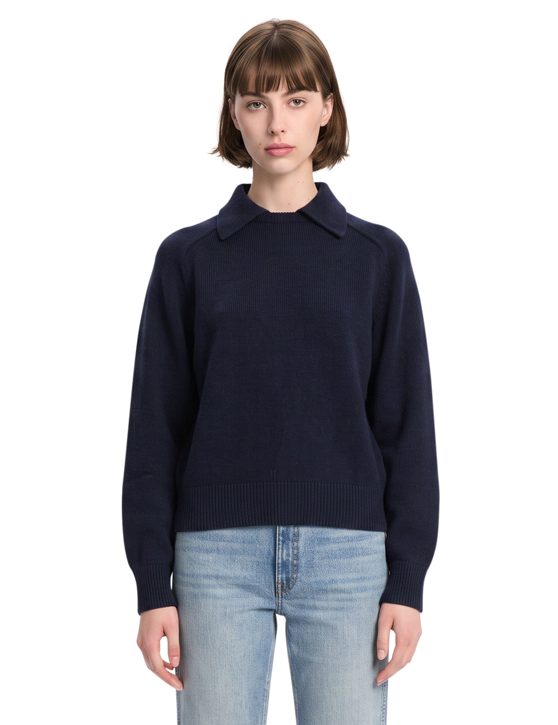 Maglione Jackson colletto polo in blu 