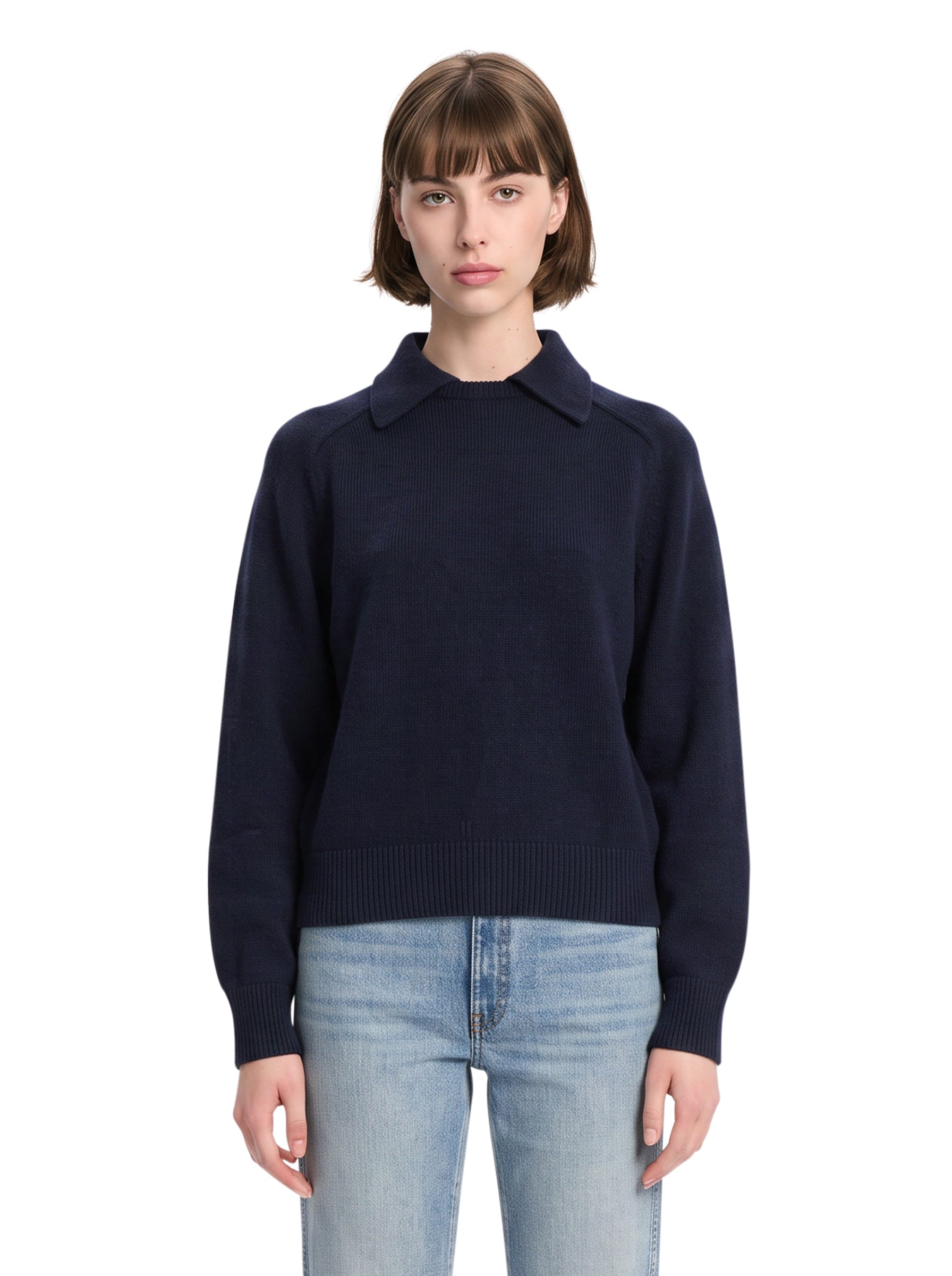 Maglione Jackson colletto polo in blu 