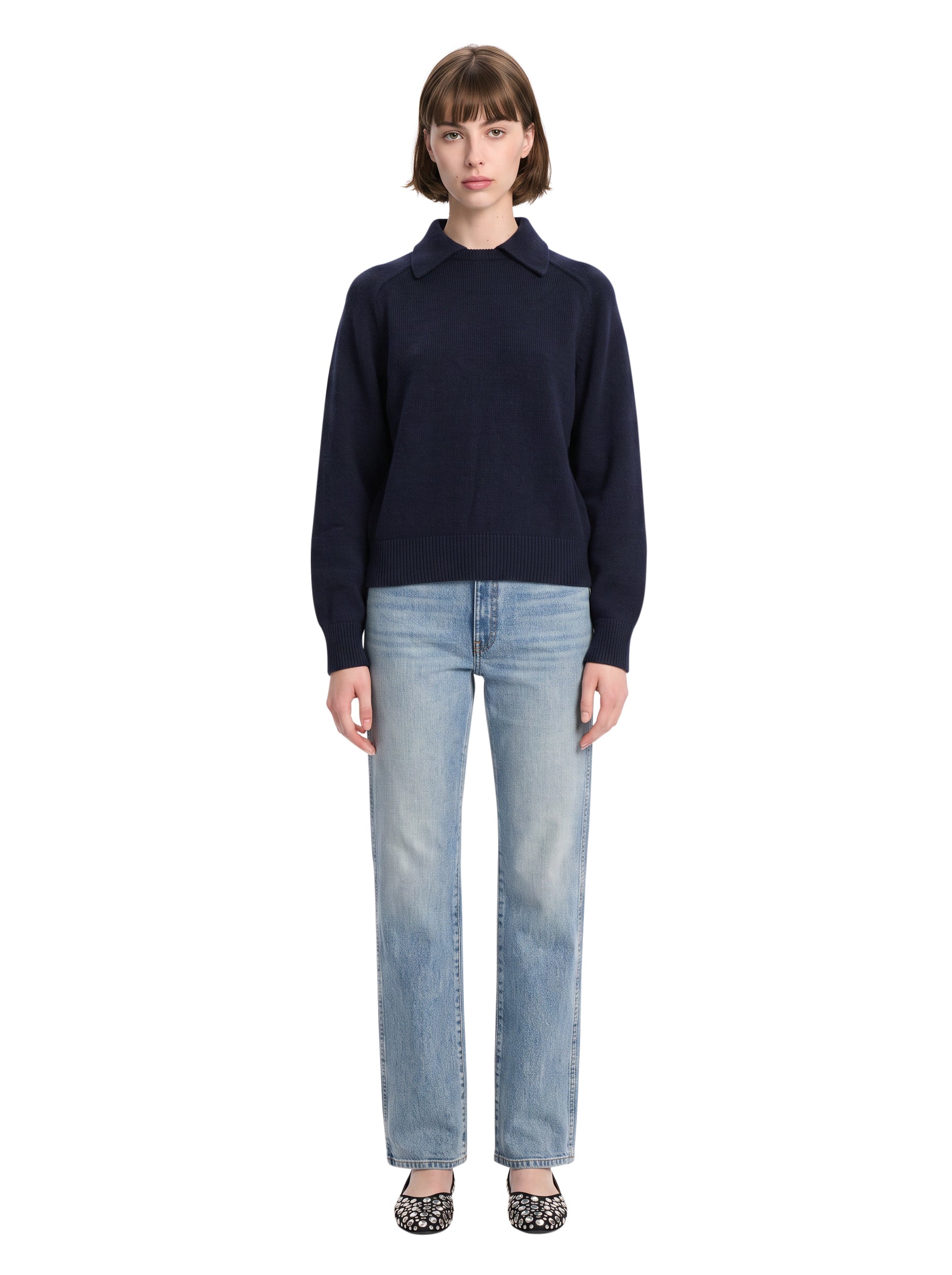 Maglione Jackson colletto polo in blu 