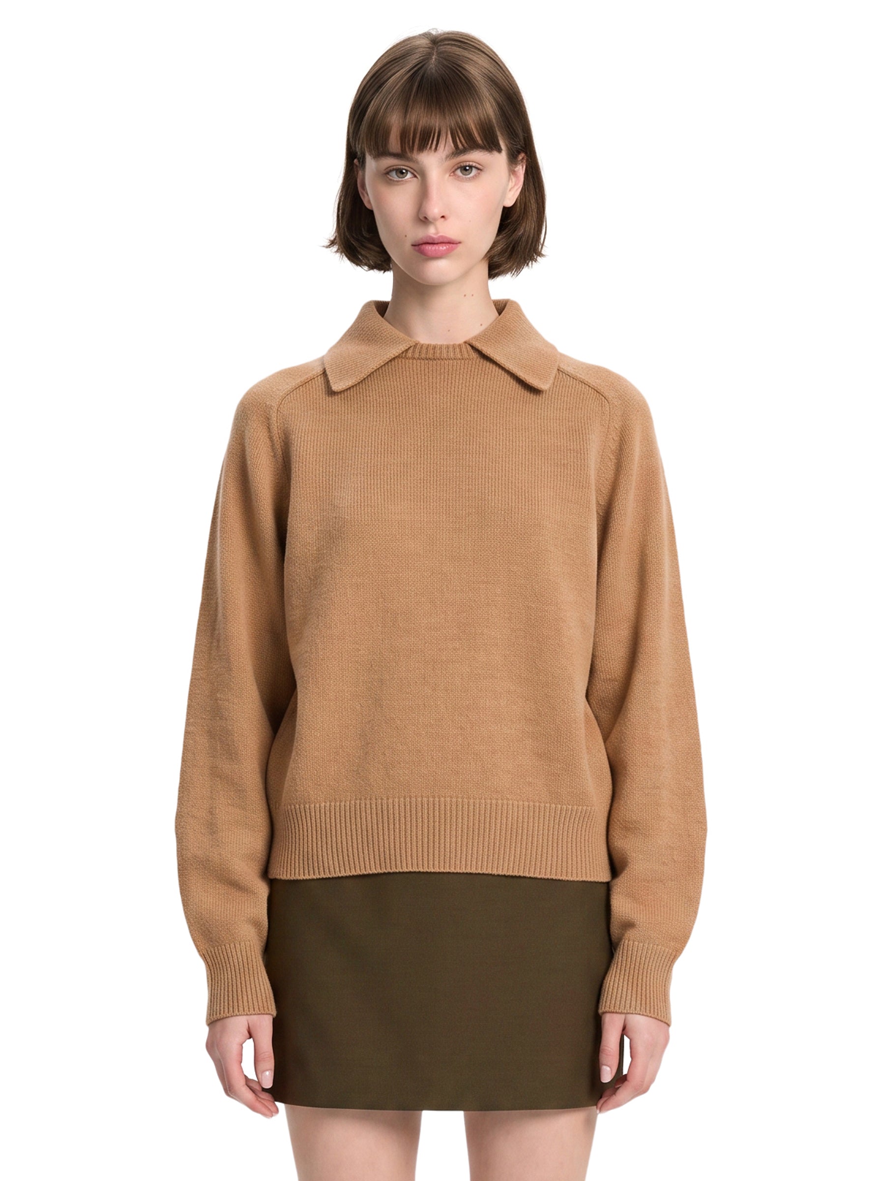 Maglione Jackson colletto polo in beige 