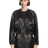 Bomber in pelle Cordan in nero 