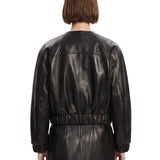 Bomber in pelle Cordan in nero 