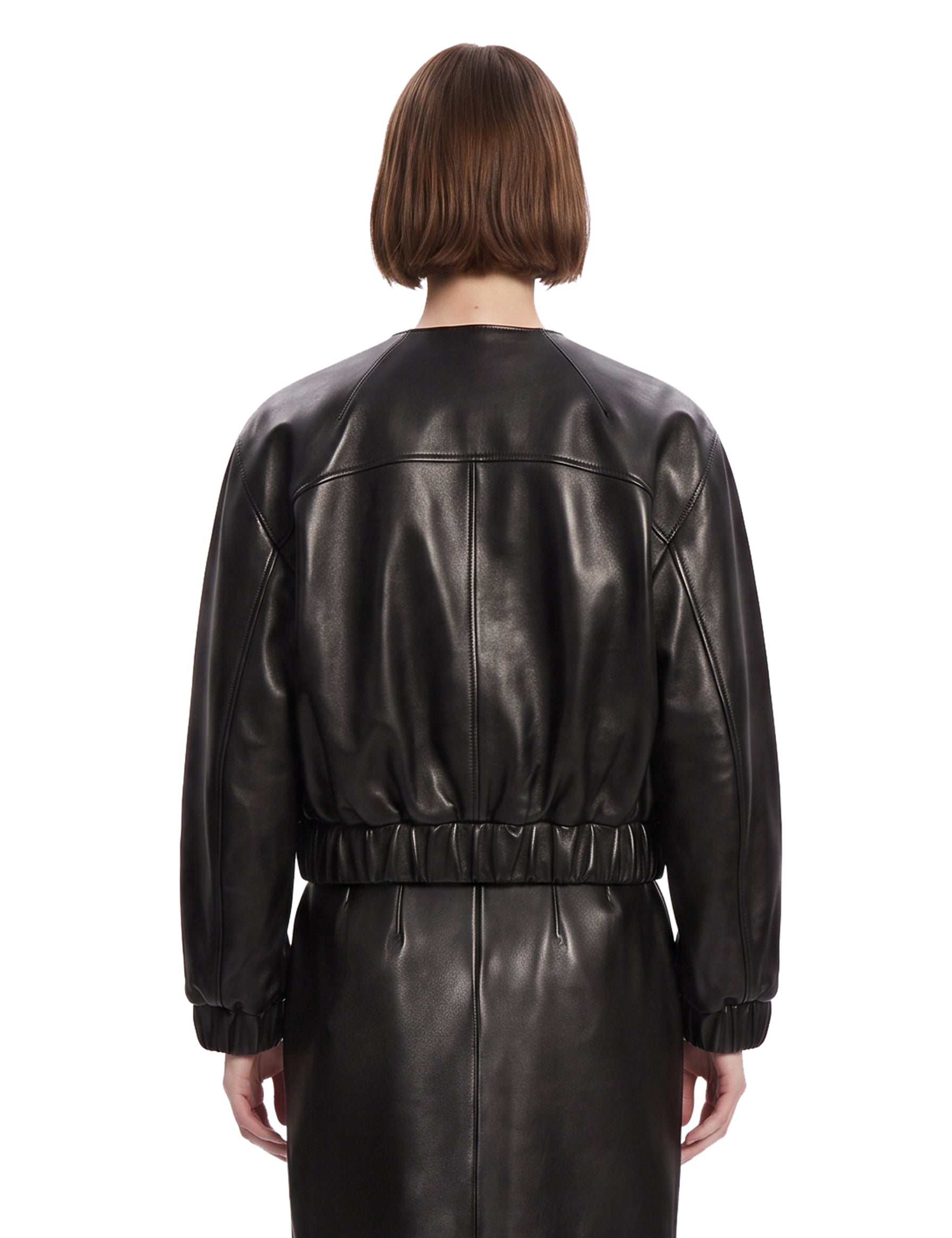 Bomber in pelle Cordan in nero 