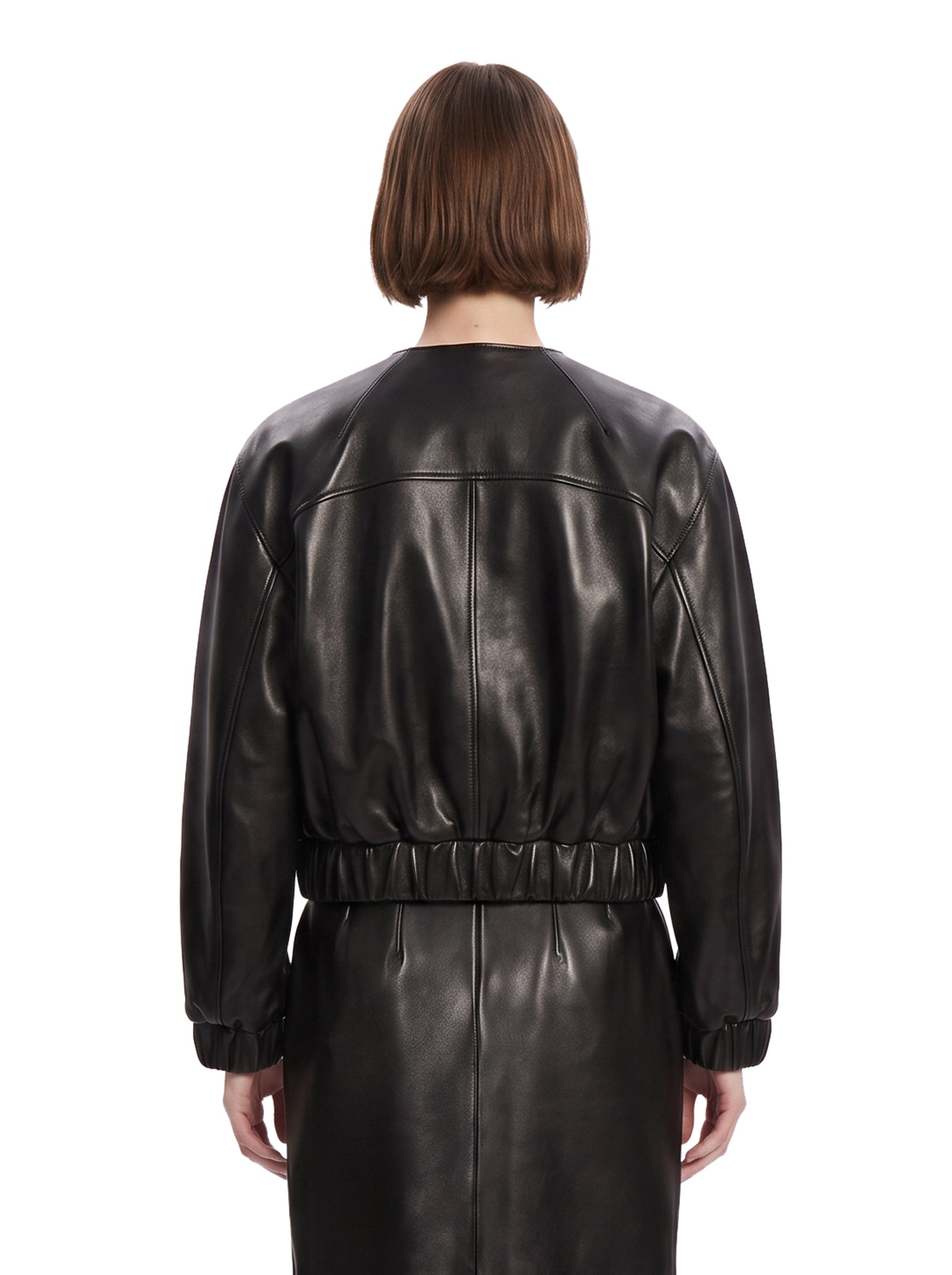 Bomber in pelle Cordan in nero 