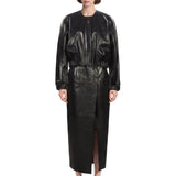 Bomber in pelle Cordan in nero 