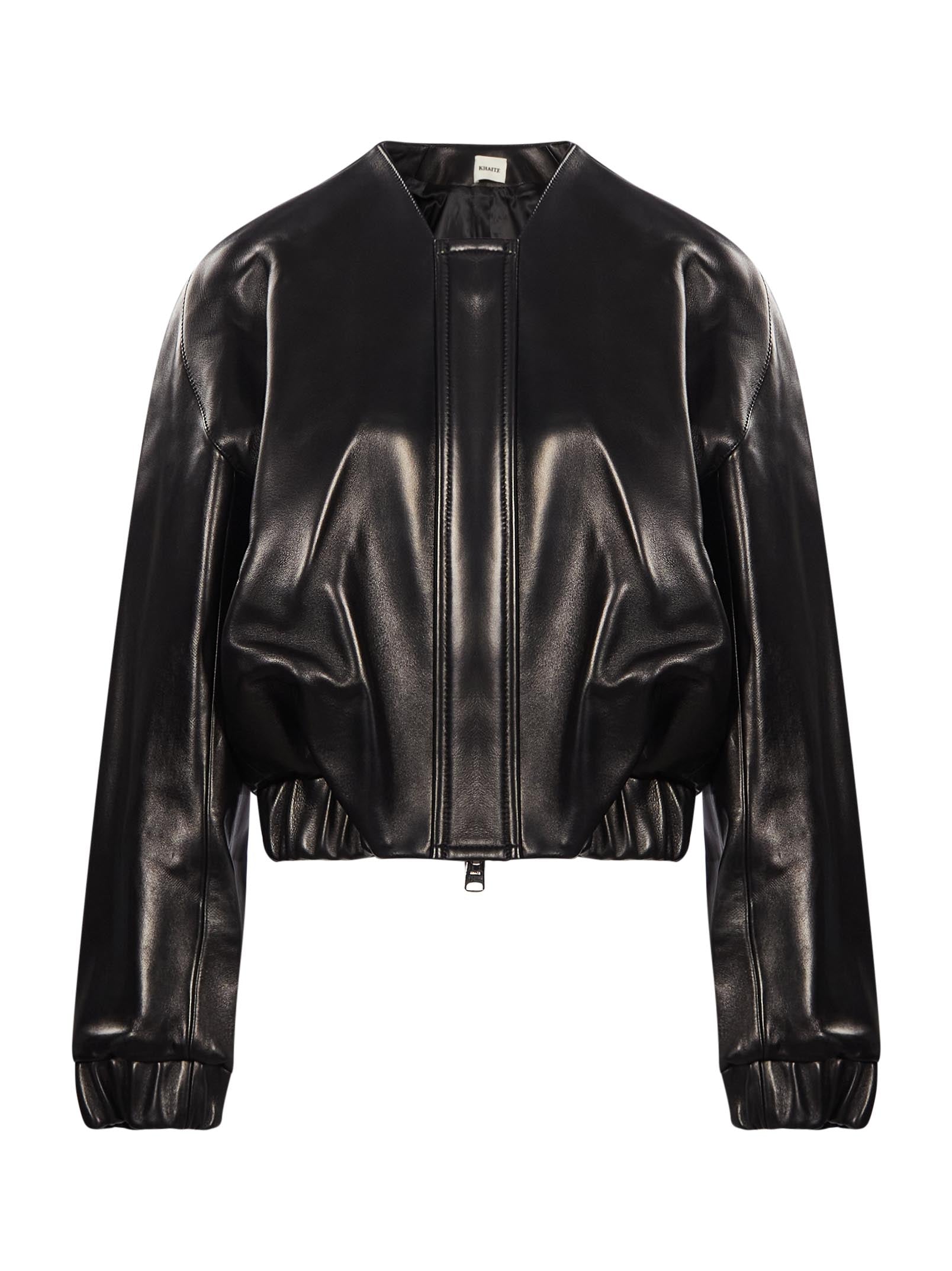 Bomber in pelle Cordan in nero 