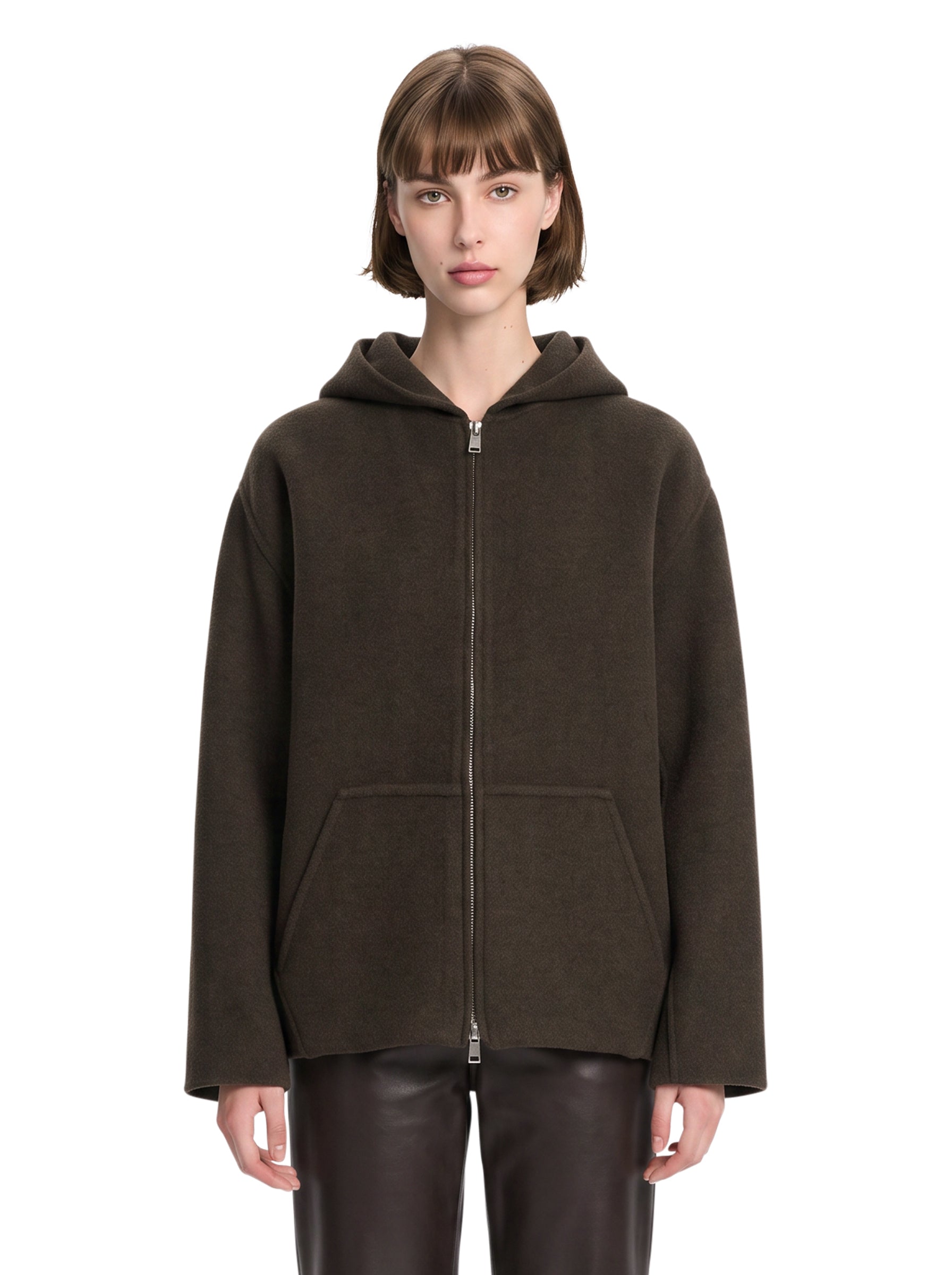 Giacca Dolem con cappuccio in marrone 