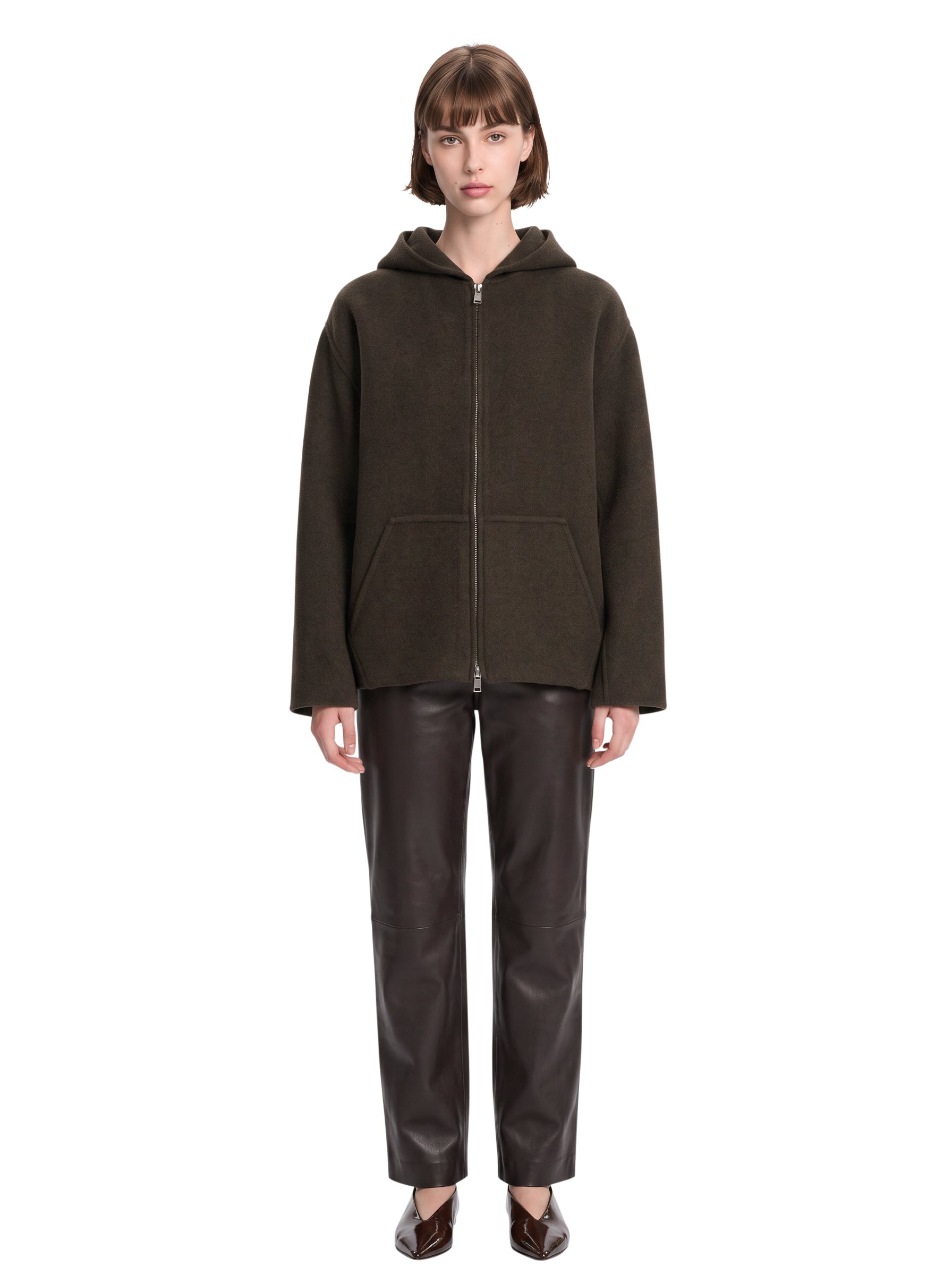 Giacca Dolem con cappuccio in marrone 