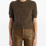Cardigan Nora in cashmere in marrone 