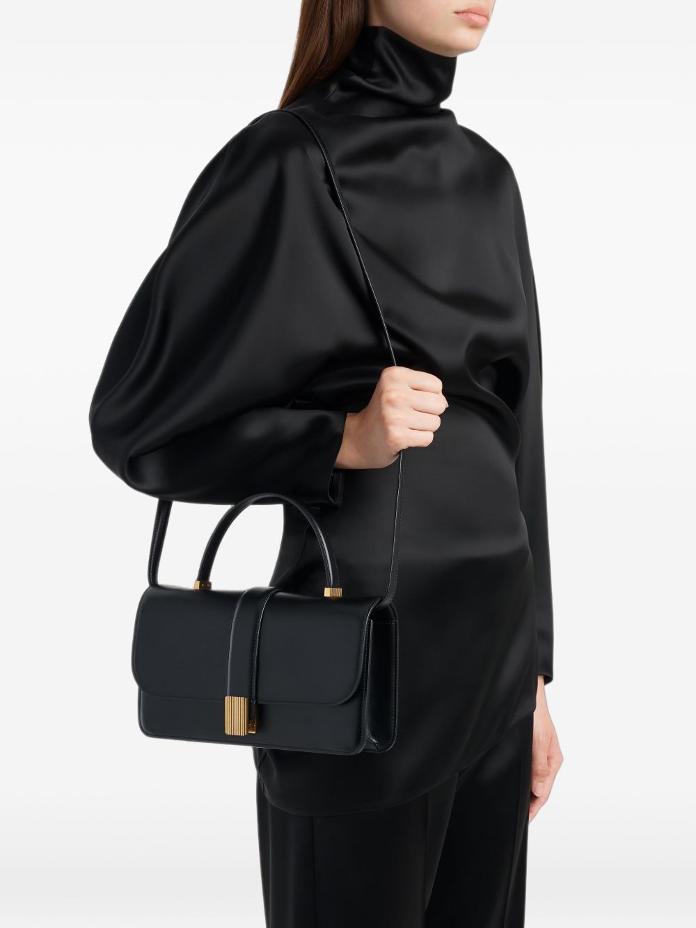 Borsa Blake in pelle in nero 