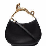 Borsa in pelle Hobo Cat in nero 