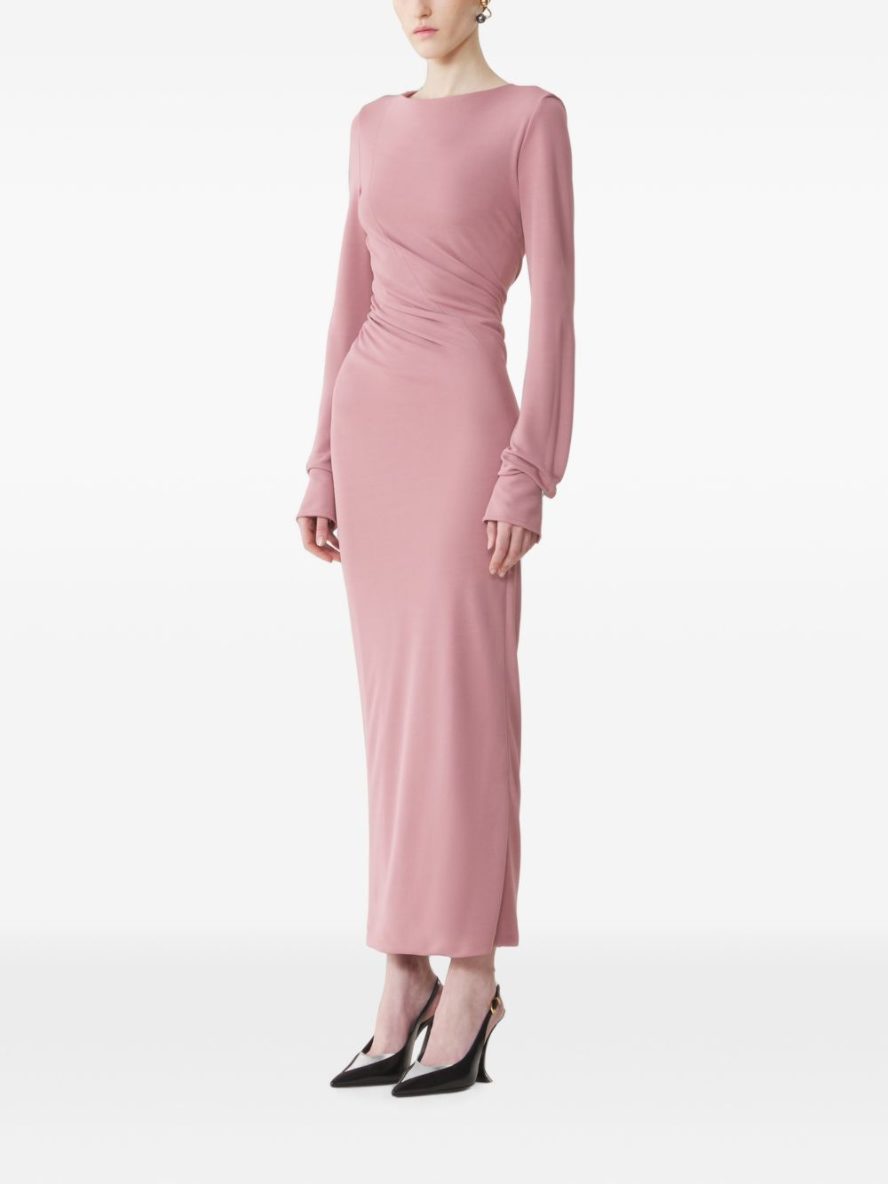 Abito midi in viscosa in rosa 