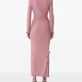 Abito midi in viscosa in rosa 