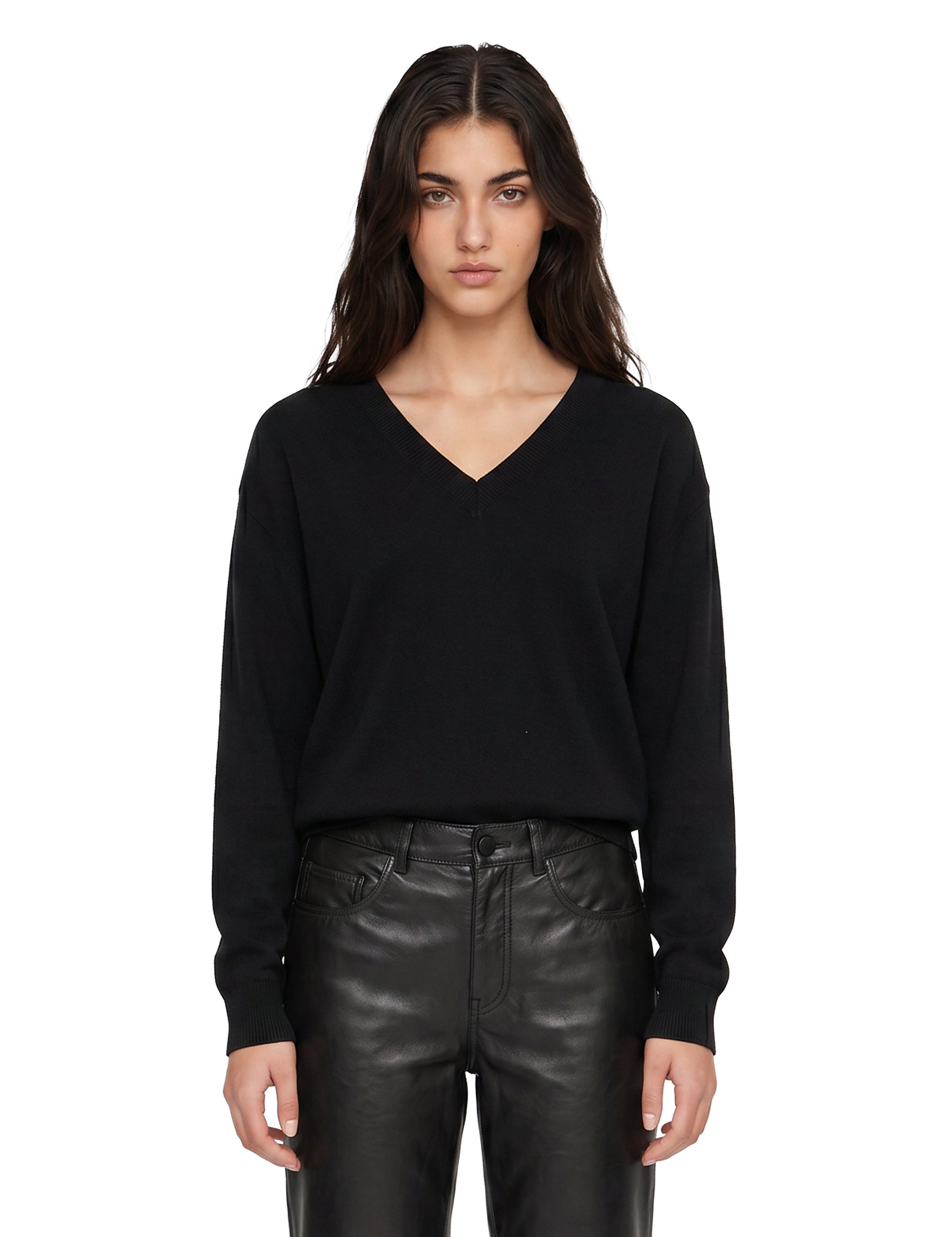 Maglione con scollo a V in nero 