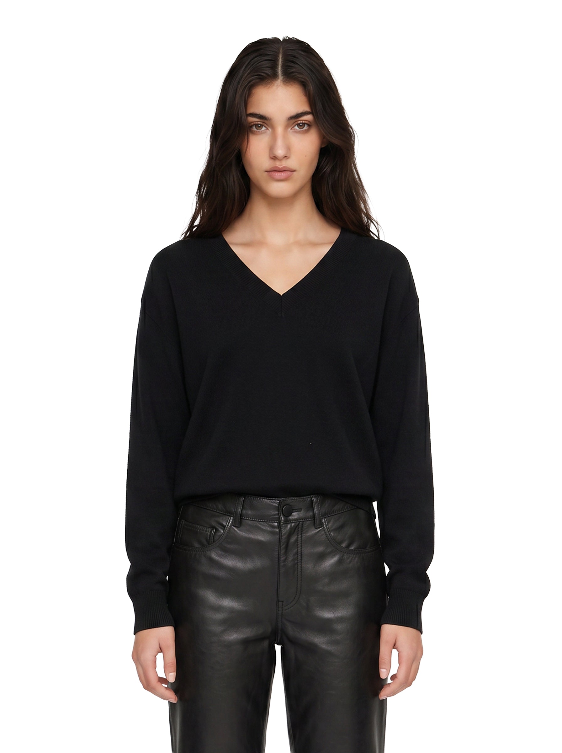 Maglione con scollo a V in nero 
