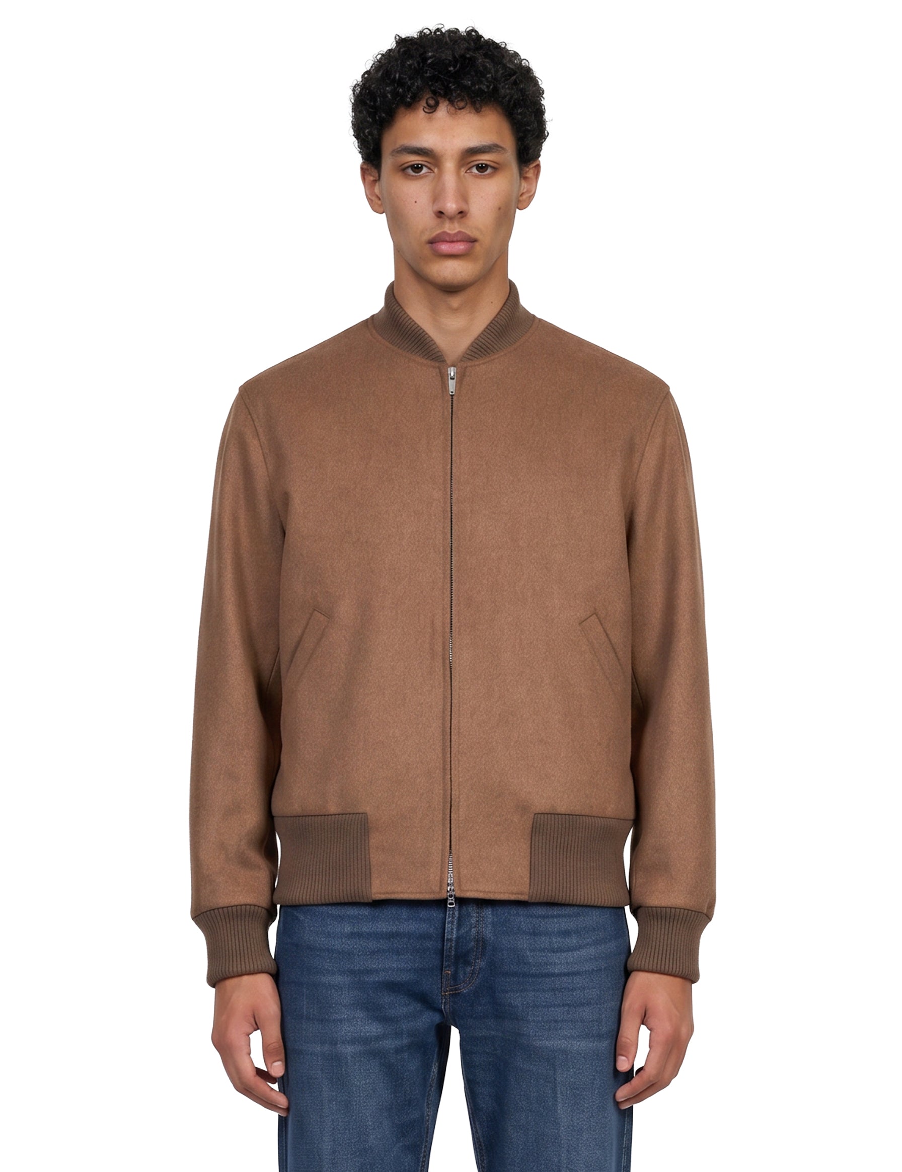 Giacca Teorema con zip in beige 