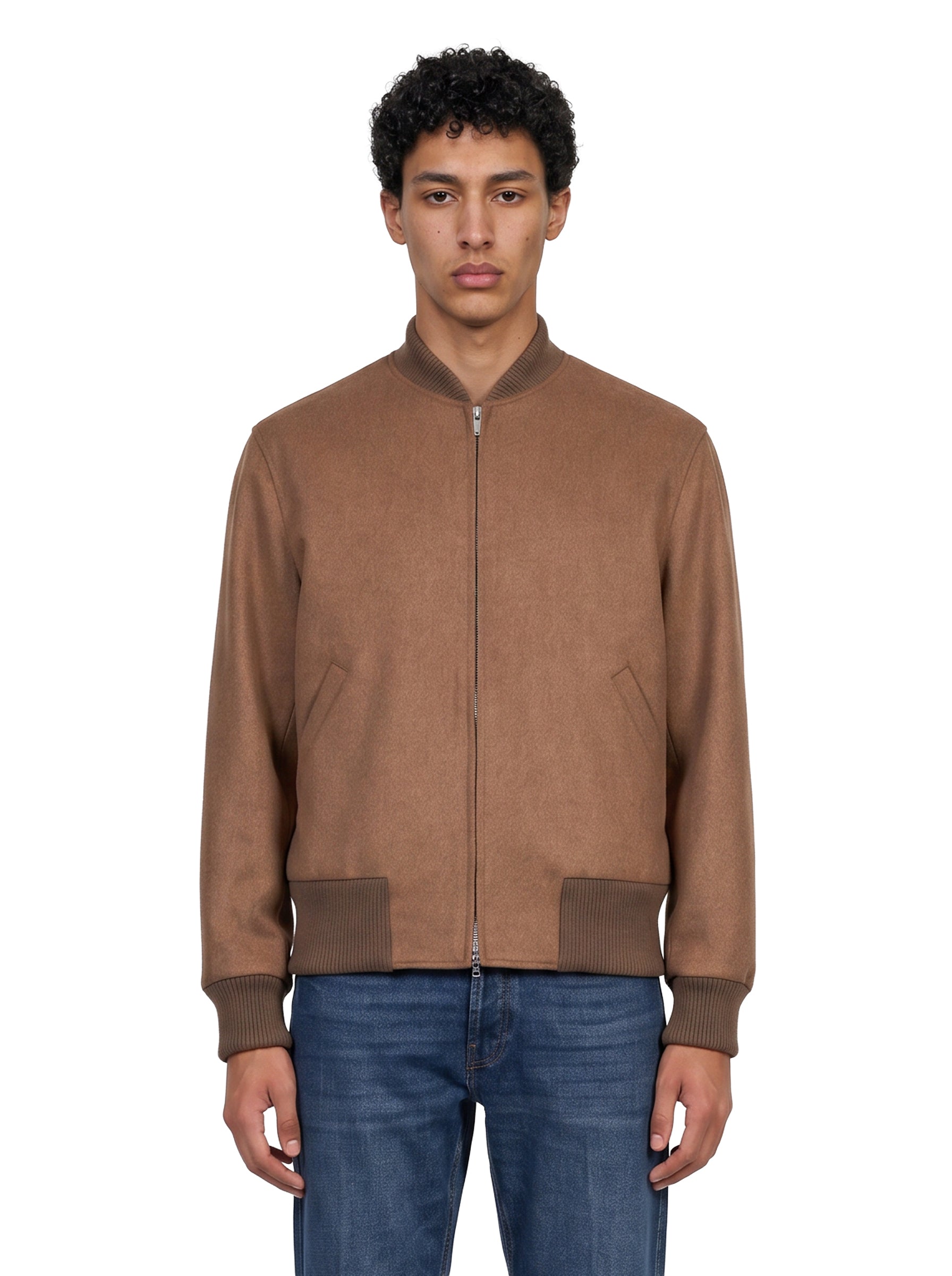Giacca Teorema con zip in beige 