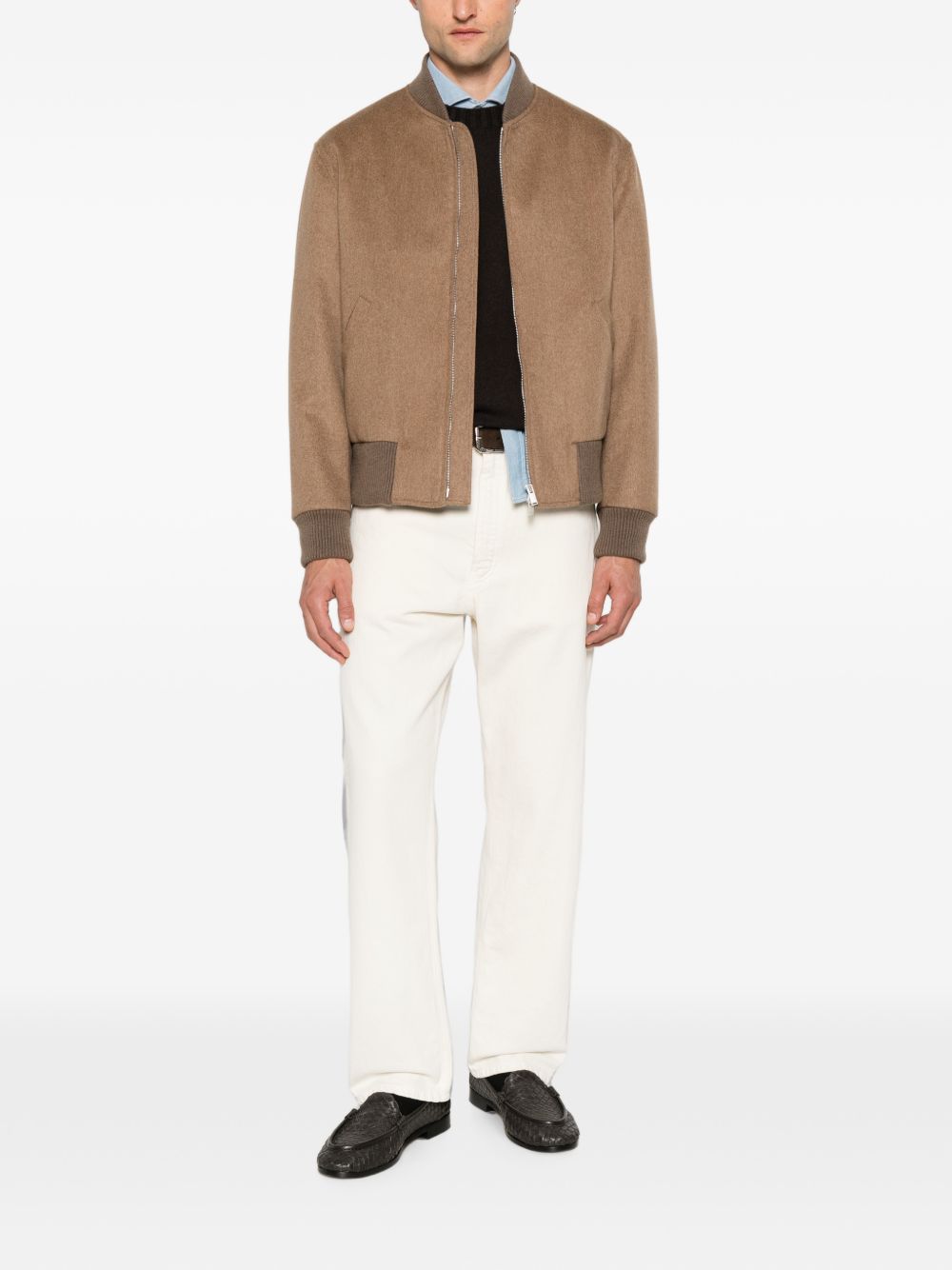 Giacca Teorema con zip in beige 