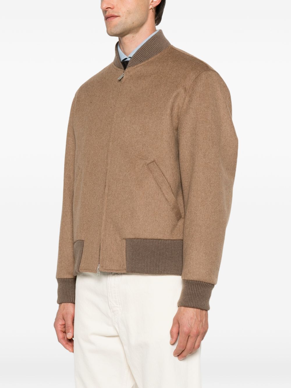 Giacca Teorema con zip in beige 