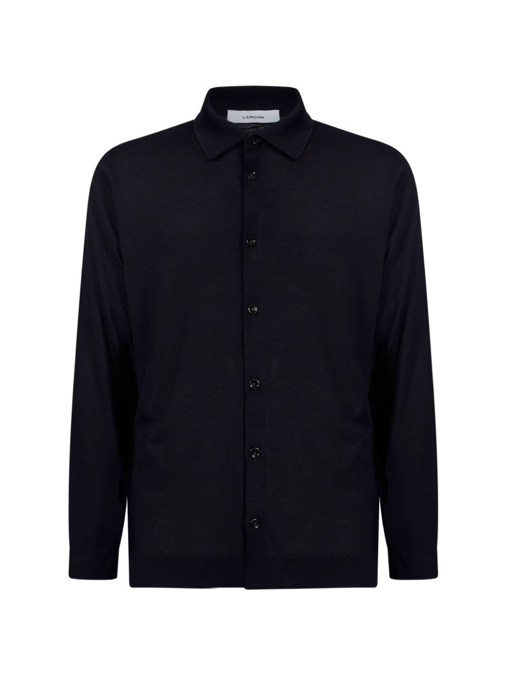 Camicia in maglia di seta blu denim 