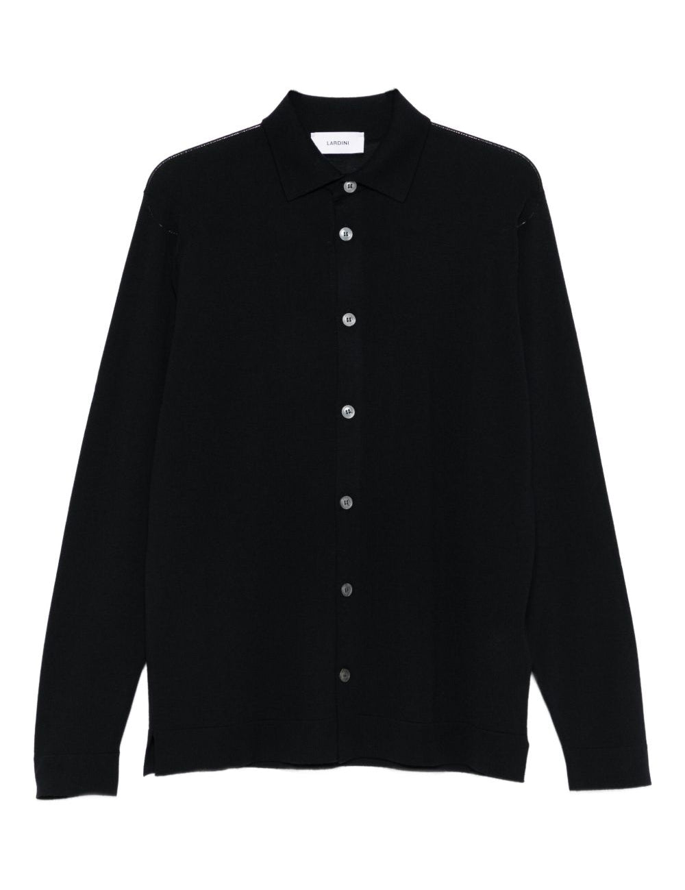 Camicia maglia in merino blu navy 