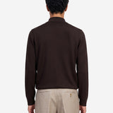 Camicia maglia in merino marrone 