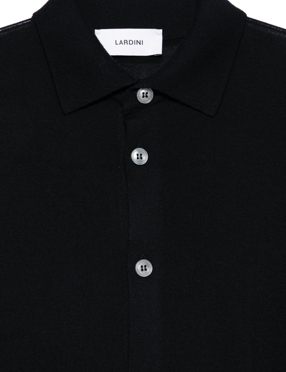 Camicia maglia in merino blu navy 
