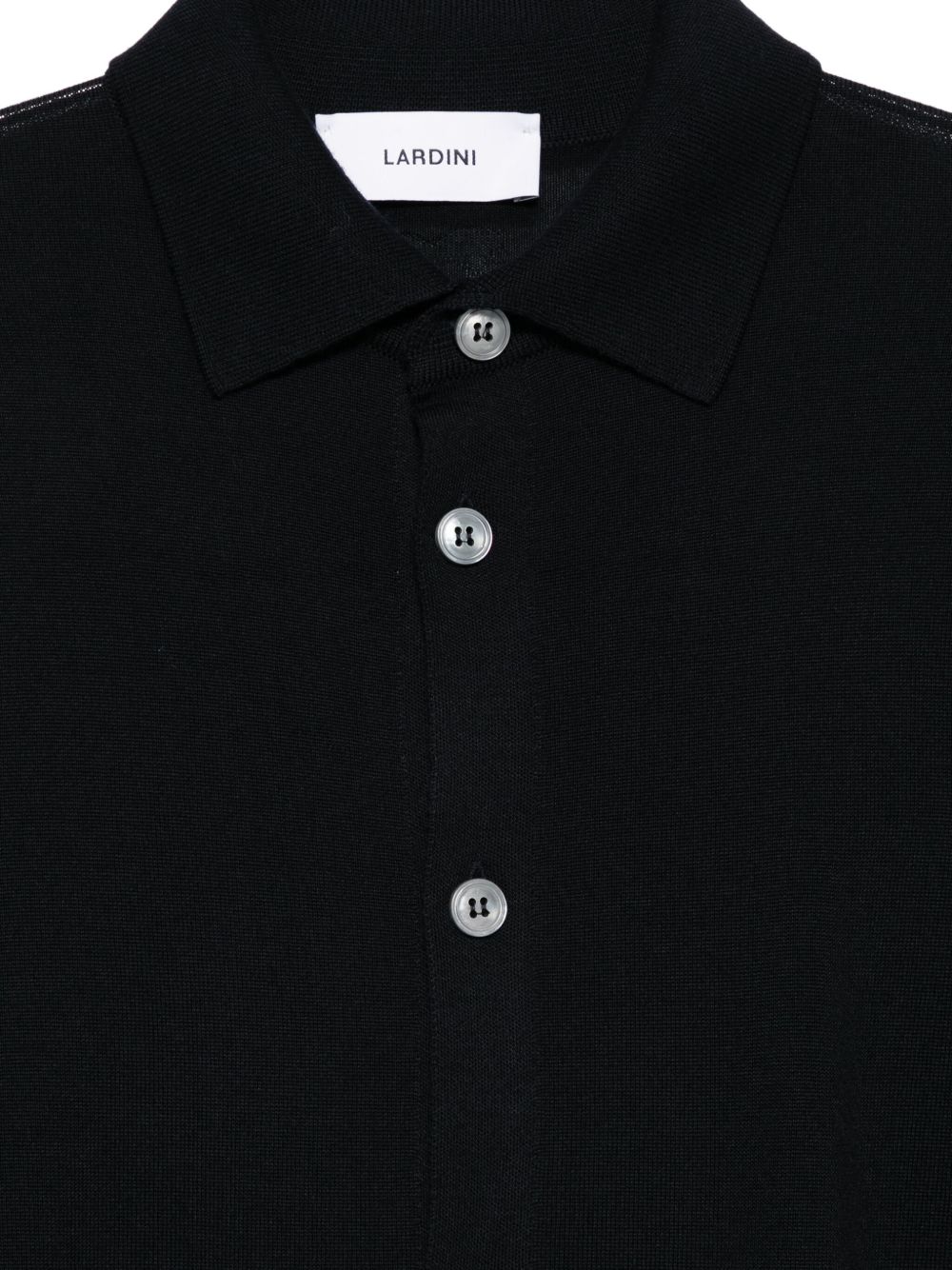 Camicia maglia in merino blu navy 