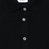 Camicia maglia in merino blu navy 