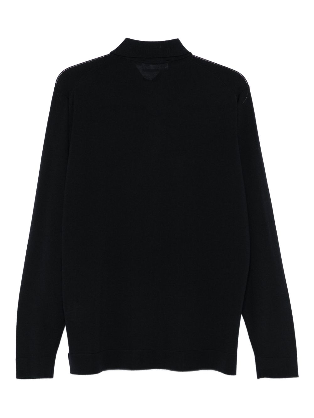 Camicia maglia in merino blu navy 