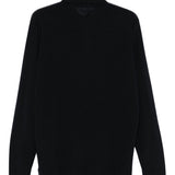 Camicia maglia in merino blu navy 