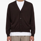 Cardigan con scollo a V in marrone 