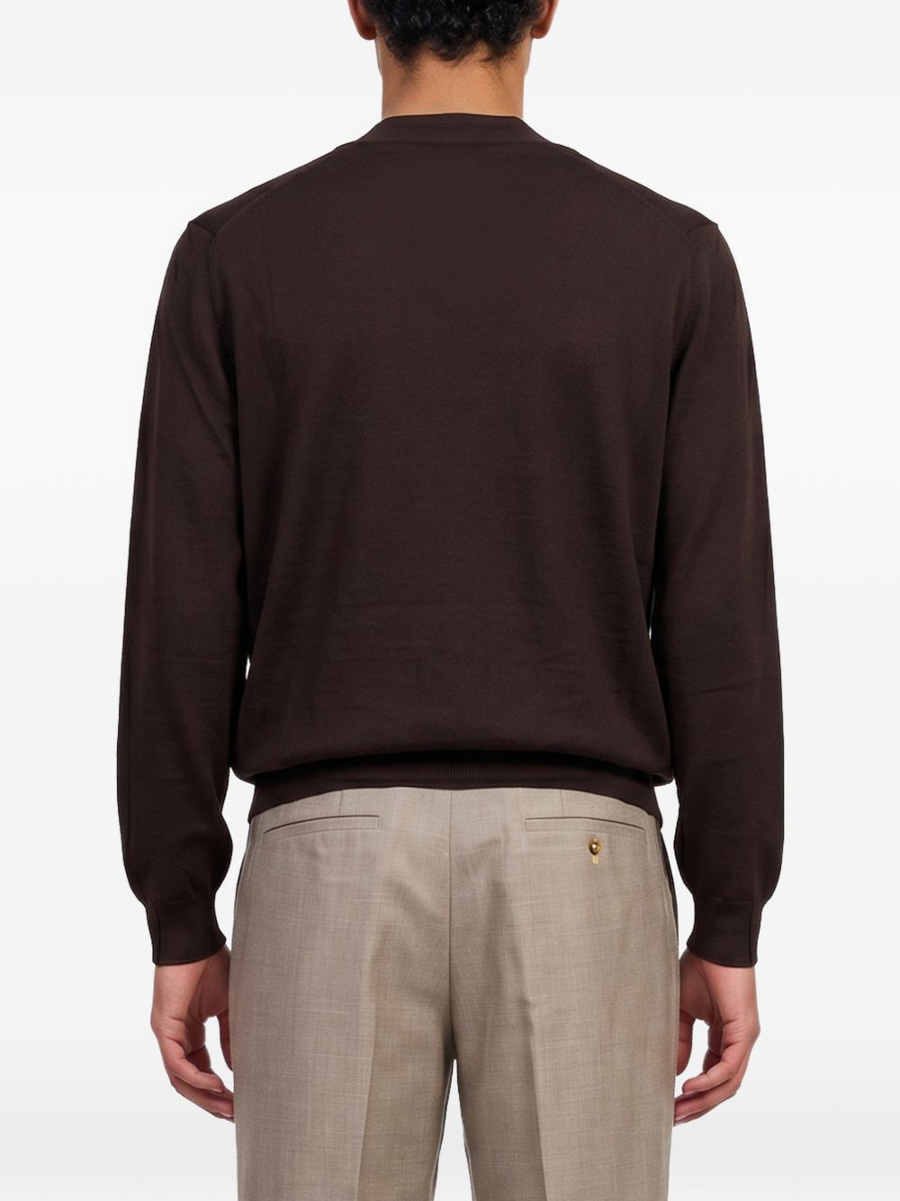 Cardigan con scollo a V in marrone 