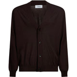 Cardigan con scollo a V in marrone 