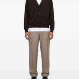 Cardigan con scollo a V in marrone 