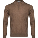 Polo a maniche lunghe in marrone 