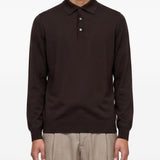 Polo a maniche lunghe in marrone 