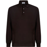 Polo a maniche lunghe in marrone 