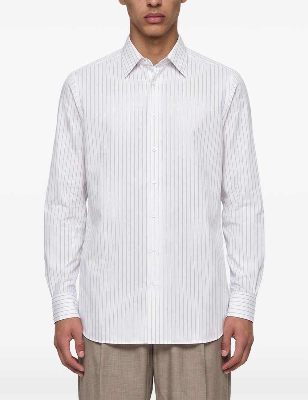 Camicia a righe in bianco 