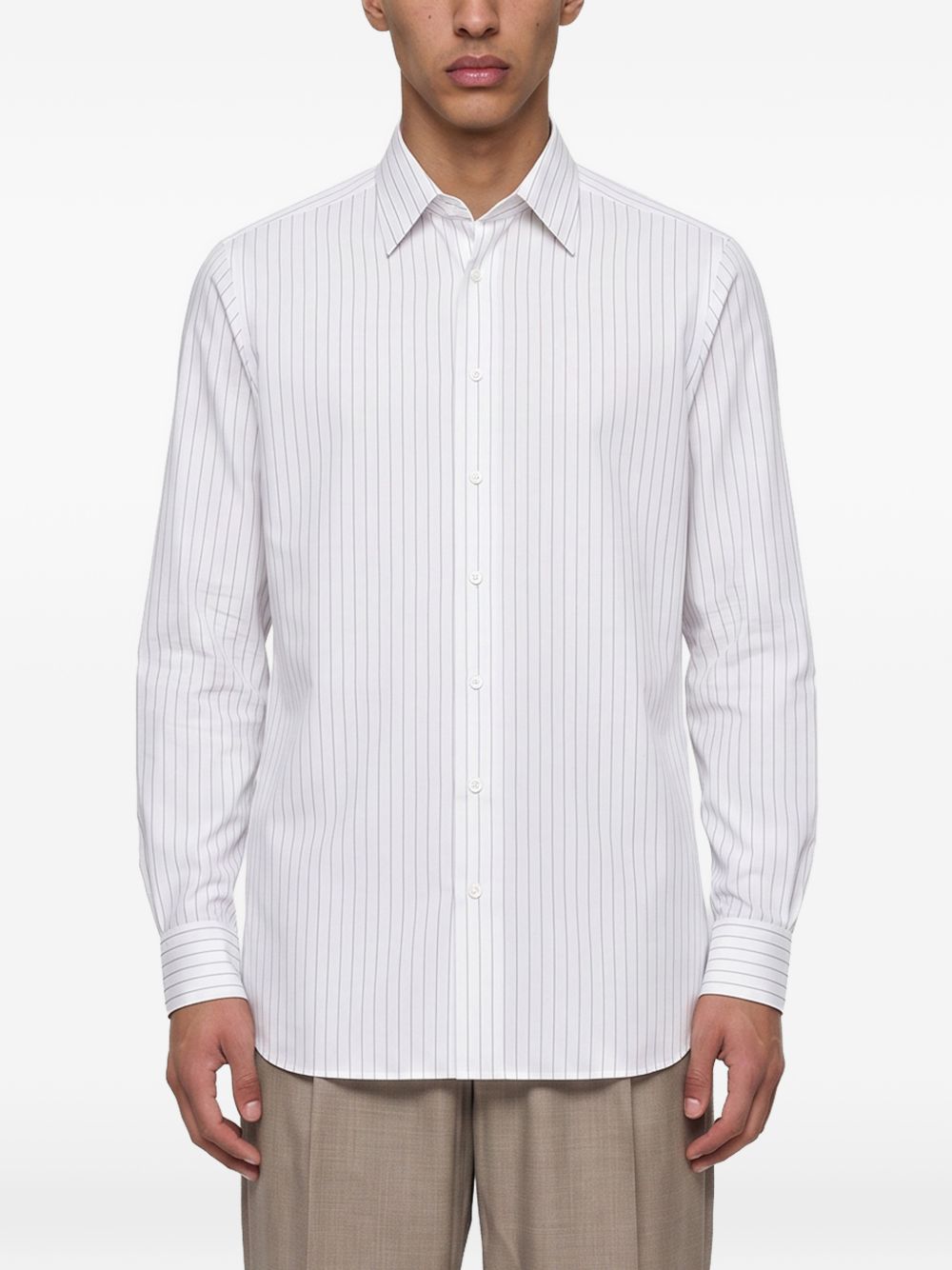 Camicia a righe in bianco 