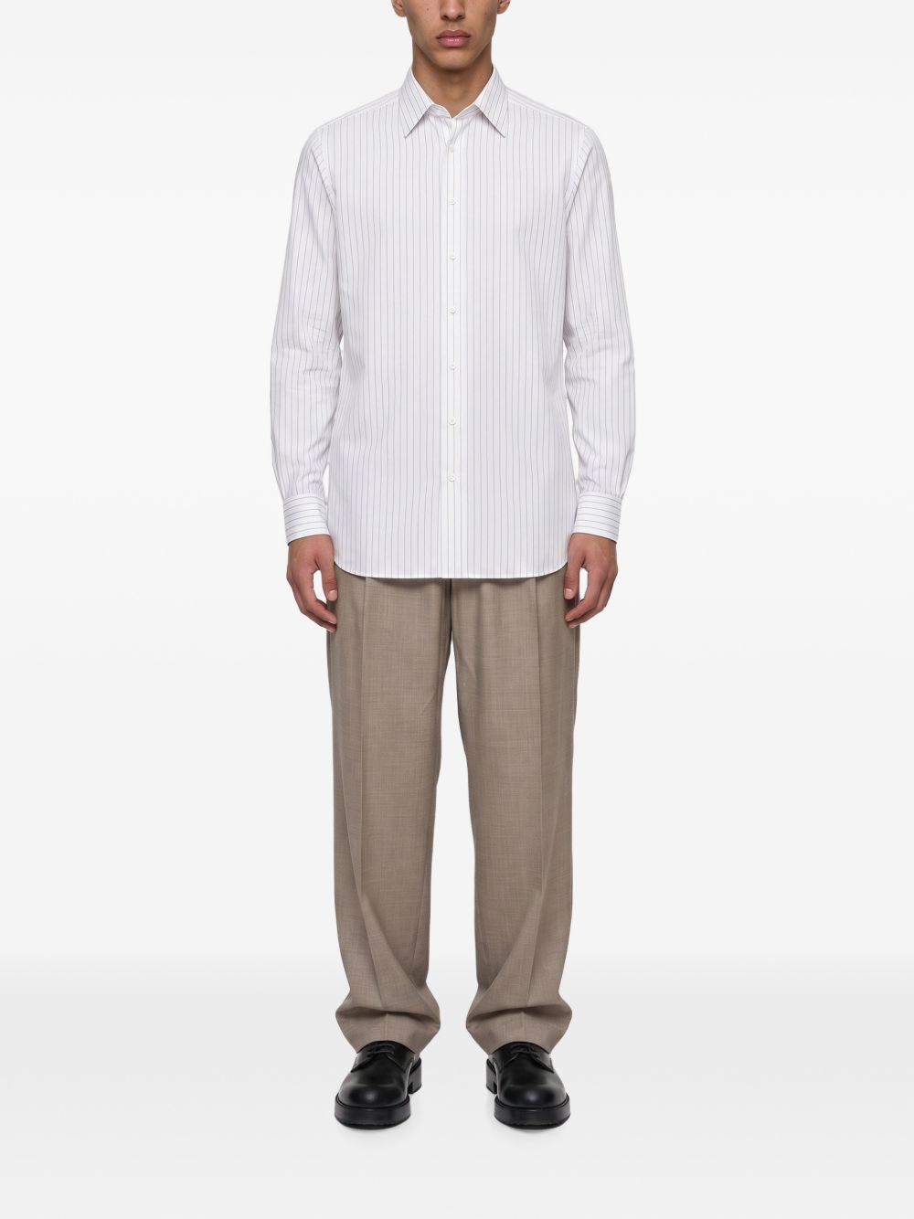 Camicia a righe in bianco 