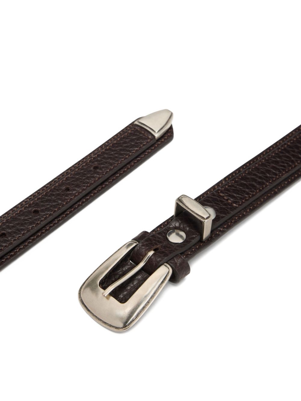 Cintura con fibbia western in marrone 