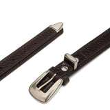 Cintura con fibbia western in marrone 