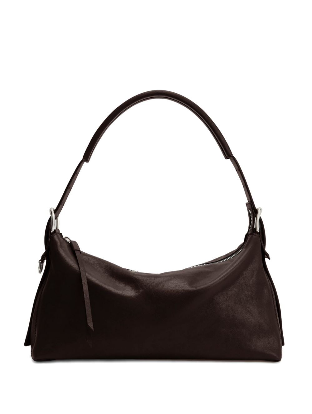 Borsa belted baguette in marrone 